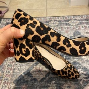Cole Haan signature real calf hair cheetah block print heel size 6